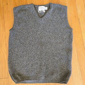 Vintage 90s Y2K Retro Sweater Vest V Neck Size Large L Made In USA Gray Grandpa